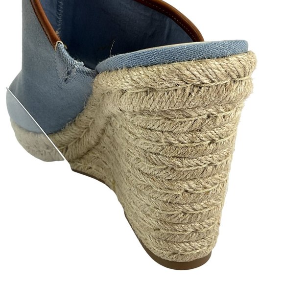 Isaac Mizrahi Shoes Womens Sz 10 Blue Espadrille Erinn 2 Chambray Denim Wedge - Picture 8 of 14